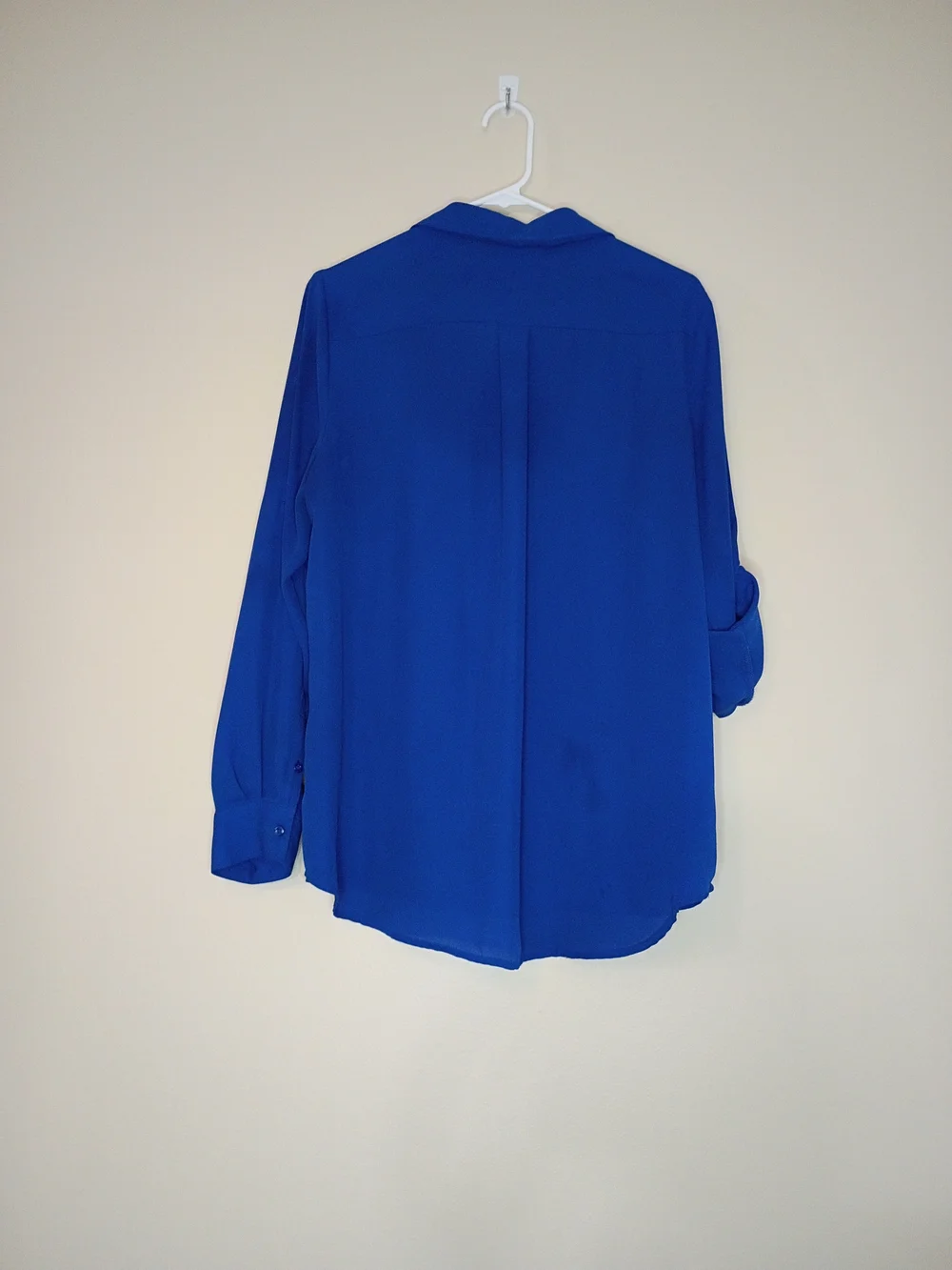 Apt. 9 Royal Blue Long Sleeve Button Front Blouse - Picture 5 of 5